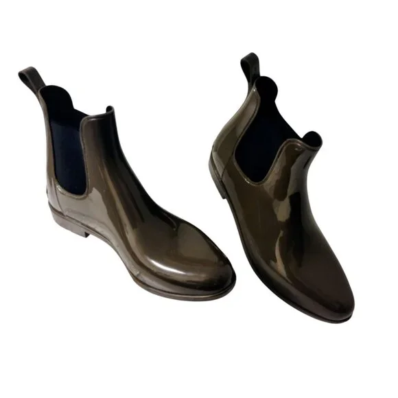 Comfortview: Ankle Rain Boots, Size 12W, Deep Olive Green - Picture 2 of 12